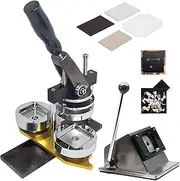 [Generic] Square Fridge Magnets Badge Maker Machine, 50x50mm DIY Photo Fridge Magnet Machine Kit, Including Machine & 100Pcs Edges Materials,Use in Refrigerators and Anywhere There is Iron