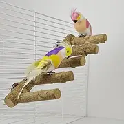 Natural Wood Bird Perch Bird Ladder Natural Wood Bird Perch Ladder Hamster Climbing Toy Bird Toys Parrot Chewing Toys Budgie Toys