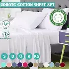 2000TC Hotel Organic Cotton Flat Fitted Sheet Set Single/Double/Queen/King Size