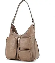 [MKF Collection by Mia K. Farrow] MKF Collection Shoulder Bag for Women, Handbag Purse Top-Handle Hobo Bag Crocodile-embossed Vegan Leather Purse