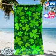 Clover Leaf Print Extra Large Beach Towel Oversize Bath Towel Sandfree Absorbent