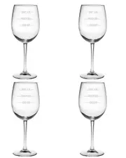 Susquehanna Glass Don't Ask Wine Set of Four 19oz Stem Glasses