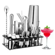 Cocktail Shaker Set, 23-Piece Boston Stainless Steel Bartender Kit with Sliver