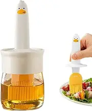 Silicone Basting Brush - 200ml Cute Duck Oil Brush Oil Dispenser | Basting Brush, Portable Kitchen Oil Holder for Grilling, Cooking, Baking, Meat, Pastry