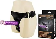 BaronHong 2 Realistic Dildos Vibrating Strap On Harness for Tomboy Trans Lesbian FTM Couples(22021-purple,M)