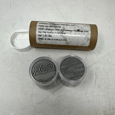 (Qty=10) Snap-On Tools 100th Anniversary Grey Collector Challenge Coin SSX20P123