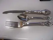 Memento (Stainless) by GORHAM SILVER Fork, Knife & Teaspoon