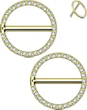 [OUFER Body Piercing] Titanium Nipple Piercing Rings 14G Nipple Bars Clicker Nipple Rings Nipple Barbell Jewellery
