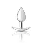 Cheeky Charms Silver Anchor Butt Plug w Clear & Pink Jewel Kit