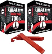 Baldwins PAIR 700c Cycle/Bike Inner Tubes 700 x 28c to 45c (Fits any 28c, 30c, 32c, 35c, 38c, 40c, 42c, 45c) Schrader/Car Type Valves (Pack of 2)