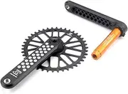 Bike Crankset, 170mm GXP Crankset Hollow Integrated Aluminum Alloy Crank Arm Set 40/42/44/46/48T Round Single Chainring Crank Set for Road Bikes