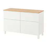 BESTÅ storage combination w doors/drawers, white/Lappviken/Stubbarp white, 120x42x76 cm