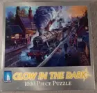 Steam Train Depot Scene " Let’s Go " Empire Puzzle 1000 Pieces Glow in the Dark