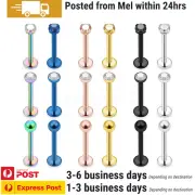 6PCS Surgical Steel Labrets Piercing Monroe Lip Tragus Helix Earring Ring Jewel