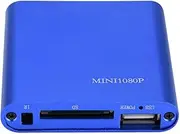 Bewinner Portable Digital Media Player Mini HD Media Player Stereo Sound & 1080P Video HDMI/AV Output Media Player Center for TV, SD/SDHC Reader, USB Devices Support 32GB SD/MMC Card(Blue UK)