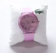 Lacoste Women's 12.12 Analog Quartz Silicone Strap Watch SV3 Pink 36mm Case NWT