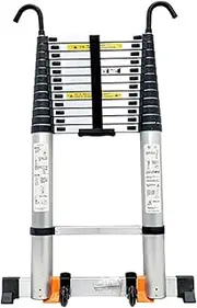 Telescoping Ladder for 8m/ 7m/ 6.2m/ 5m/ 4m/ 3.8m/ 2.6m Rooftop Tent, Aluminum Extension Telescopic Ladders with Hook for Home Loft RV Attic Outdoor Use