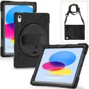 MCC Heavy Duty Strap iPad 10.9 2022 10th Gen Apple Shockproof Case Cover [Black]