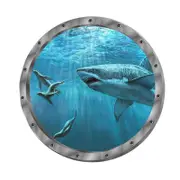 Nevenka Creative Removable Glow in The Dark Ocean View Wall Decals Shark Submarine Window Wall Sticker