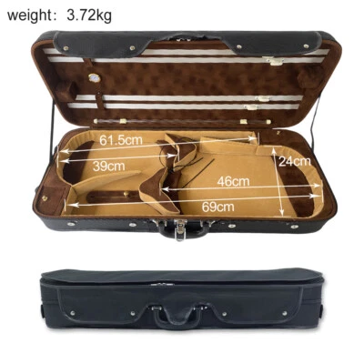 Double Violin Case Viola Case wood Struct Strong Adjustable Size Full Size