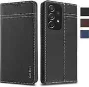 Mobile Phone Case Genuine Leather for Samsung Galaxy A53 5G Case with Stand Function Card Slot Premium Genuine Leather Protective Case Foldable A53 5G Flip Case Cover Shockproof Flip Case Samsung
