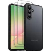 JETech 3 in 1 Matte Case for Samsung Galaxy A56 5G with 2-Pack Tempered Glass Screen Protector, Translucent Frosted Shockproof Phone Cover with Camera Protection