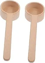 MAGICLULU 2-Piece Wooden Serving Spoons Teaspoon Salt Scoop Tiny Spoon for Soup Tea Portable Long Handle Kitchen Utensils