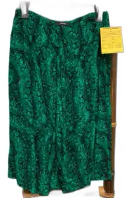 New Piper front split side zip midi Skirt Green pattern Ladies Size 8 RRP$79.00