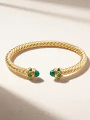 [David Yurman] David Yurman - Renaissance 18-karat Gold, Malachite And Diopside Cuff - One size One size Gold