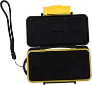 NUOBESTY 1pc Memory Card Storage Box Batteries Memory Cards Waterproof Case for Card Case Micro Card Holder Memory Holder Memory Stick Case Bin Organizer Keepsake Clear Yellow Plastic