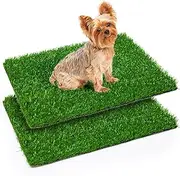 Oiyeefo Artificial Pet Pee Grass Mat for Puppy, Pet Turf Fake Grass Replacement Pad for Dog Potty Training, Indoor and Outdoor - 2 Packs (18" x 28")