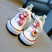 在飛比找ETMall東森購物網優惠-草莓熊童鞋兒童帆布鞋寶寶鞋子秋卡通女童公主鞋幼童潮鞋中童板鞋