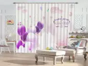 Purple Cotton Bubble 3D Curtains Blockout Photo Printing Curtains Drape Fabric