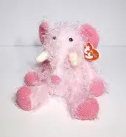NEW Ty Punkies PIPSQUEAK Pink Elephant Plush Stuffed Animal Toy 2002 NWT 9"