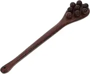 Wooden Massage Tool Eight Bead Design Back Massager Handheld Body Massage Stick for Relief Lightweight Portable Acupressure Stick for Home and Travel Use