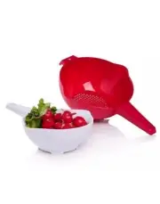 TUPPERWARE CLASSIC COLANDER SET 2 pc STRAINER DRAIN WHITE 2 L + 1 L NEW