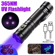 USB UV Ultra Violet 3 LED Flashlight Blacklight 365 nM Inspection Lamp Torch