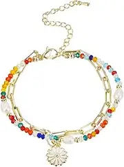 SAFIGLE Summer Bracelet Flower Girl Proposal Bead Bracelet for Teen Girls Unique Aesthetic Jewelry