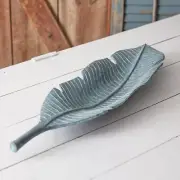 Cast Iron Centerpiece Verdigris Leaf Dish