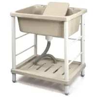 在飛比找momo購物網優惠-【Aaronation】新型大單槽塑鋼水槽 洗衣槽(GU-A