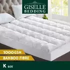 Giselle Bedding Bamboo Pillowtop Mattress Topper Fibre 1000GSM Protector KING