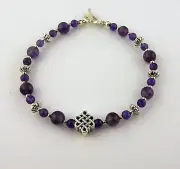Celtic Knot Amethyst gemstone beaded Bracelet Irish Scottish