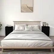 Bedroom Table Bedside Cabinets 2 pcs Black 40x35x70 cm