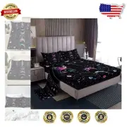 Psychedelic 4-Piece Sun and Moon Bedding Set - Cozy Full Size with Deep Pocket