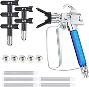 Airless Paint Sprayer Gun Set, High Pressure Airless Paint Sprayer Gun with Nozzle Adapters, Irless Paint Sprayer Accessories for Door Window Ships Tower