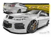 HSV Gts F SERIES II F2 SERIES GTS HERON WHITE A2 FRAMED PRINT (V430)
