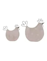 [Willow & Silk] Set of 2 Polka Dot Chook Ornaments in Pastel/Rust