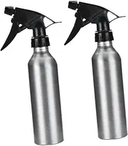 HIAKDOFT 2Pcs Aluminium Alloy Spray Bottle Refillable Water Sprayer for Plants Baking Trigger Multi Purpose Dispense Bottle Silver