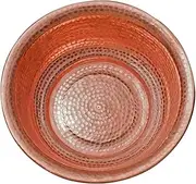 Hand-Hammered Copper Basin, Portable Pedicure Copper Bowl Foot Soak Copper Bowls Copper Fire Bowl for Face Washing Foot Bath for Camping and Picnics(Red,13.4in)