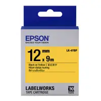 在飛比找momo購物網優惠-【EPSON】標籤帶 黃底黑字/12mm(LK-4YBP)